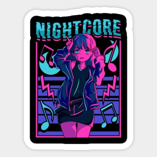 Nightcore Japanese Music Anime Aesthetic Manga EDM Sticker